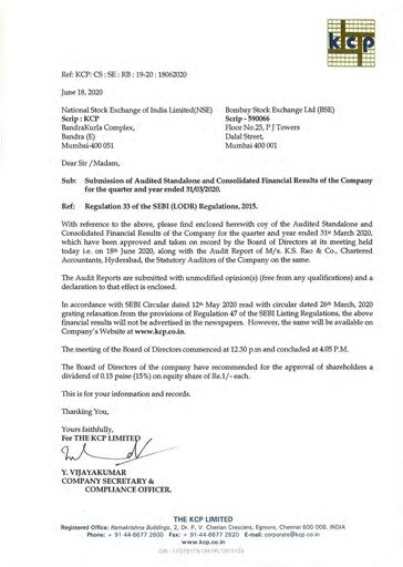 Thumbnail KCP Limited Financial Statement 2019-2020