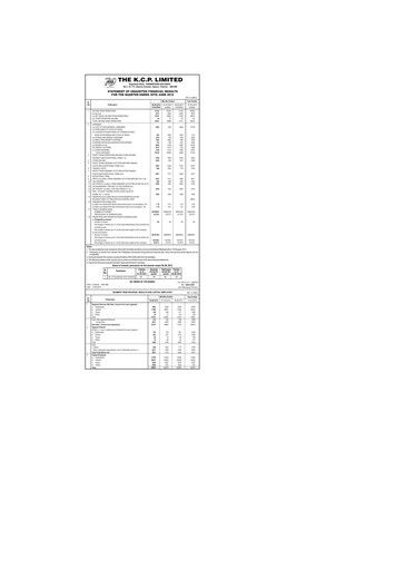 Vorschaubild KCP Limited Quartalsbericht 2012-q1