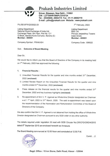Thumbnail Prakash Industries
 Quarterly Report 2022-q3
