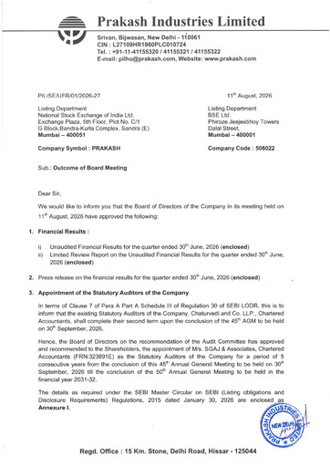 Thumbnail Prakash Industries
 Quarterly Report 2026-q1