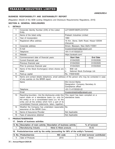 Thumbnail Prakash Industries
 Sustainability Report 2025-2026