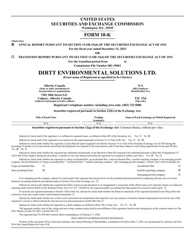 Miniature DIRTT Environmental Solutions Rapport annuel 2025