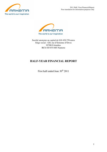 Thumbnail Arkema Half-year Report 2011-h1