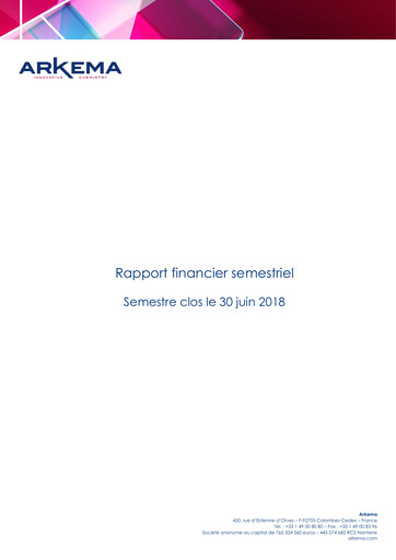 Thumbnail Arkema Half-year Report 2018-h1