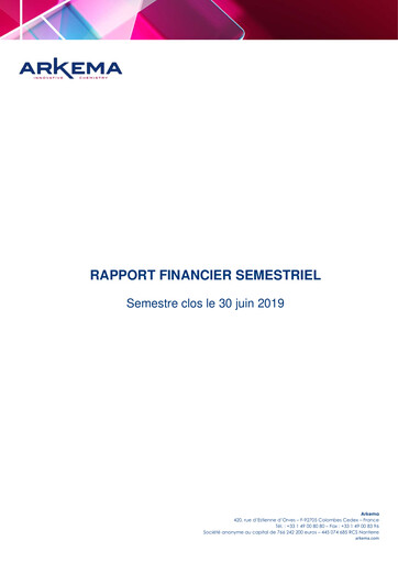Thumbnail Arkema Half-year Report 2019-h1