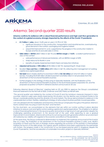 Thumbnail Arkema Quarterly Report 2020-q2