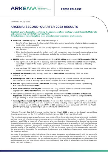 Thumbnail Arkema Quarterly Report 2022-q2