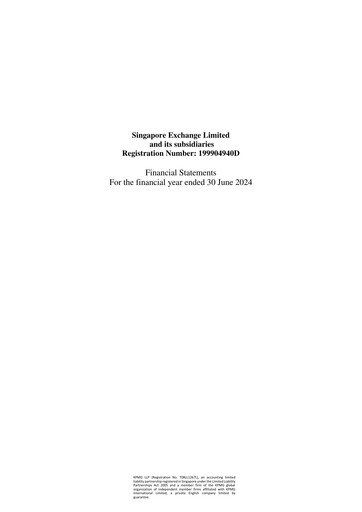 Thumbnail Singapore Exchange Financial Statement 2024