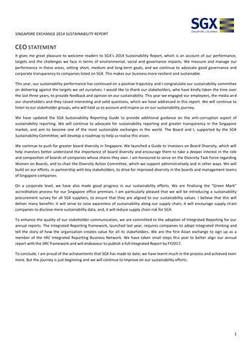 Vorschaubild Singapore Exchange Nachhaltigkeitsbericht 2014