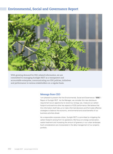 Thumbnail Sunlight REIT
 ESG Report 2015-2016
