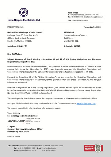 Miniature India Nippon Electricals Rapport trimestriel 2025-q2