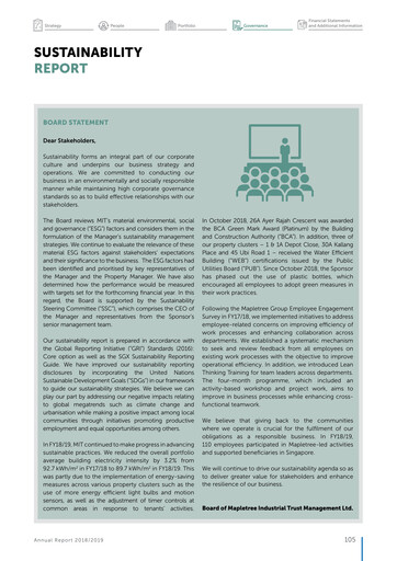 Vorschaubild Mapletree Industrial Trust Nachhaltigkeitsbericht 2019