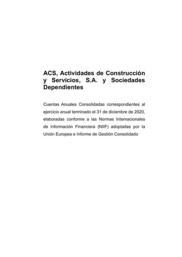 Thumbnail Grupo ACS
 Financial Statement 2020