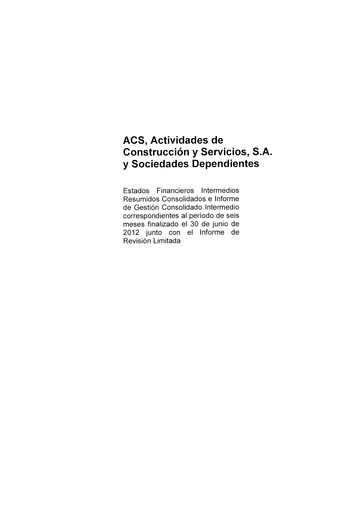 Thumbnail Grupo ACS
 Half-year Report 2012-h1