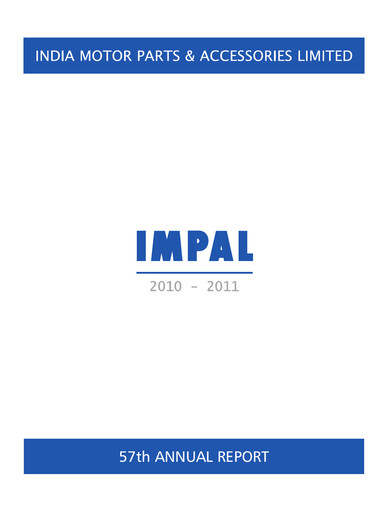 Thumbnail India Motor Parts and Accessories Annual Report 2010-2011