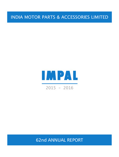 Thumbnail India Motor Parts and Accessories Annual Report 2015-2016