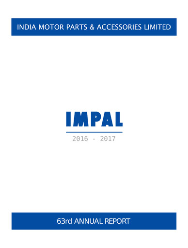 Thumbnail India Motor Parts and Accessories Annual Report 2016-2017