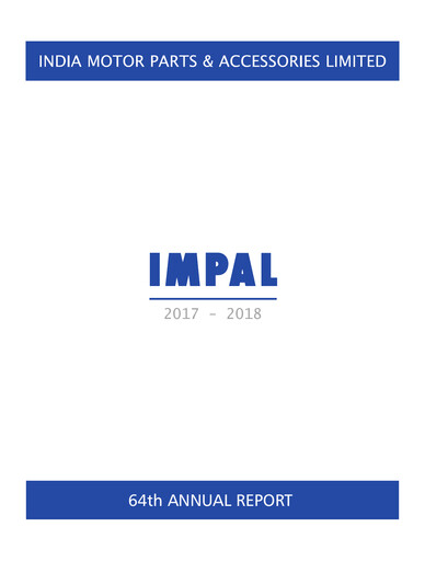 Thumbnail India Motor Parts and Accessories Annual Report 2017-2018