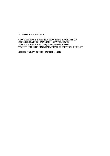 Thumbnail Migros Ticaret A.S. Financial Statement 2022
