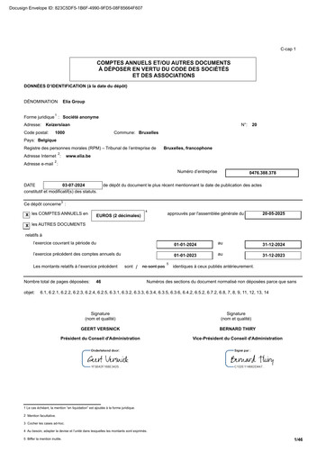 Thumbnail Elia Group Financial Statement 2024