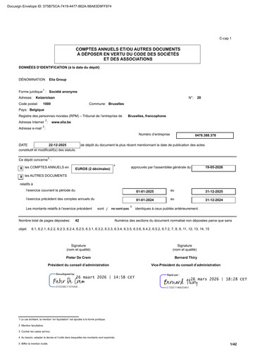 Thumbnail Elia Group Financial Statement 2025