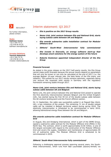 Thumbnail Elia Group Quarterly Report 2017-q3