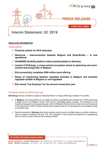 Thumbnail Elia Group Quarterly Report 2019-q1