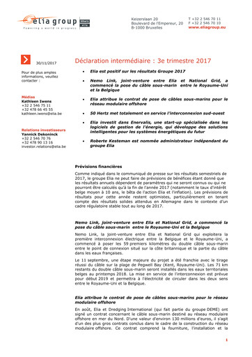 Thumbnail Elia Group Quarterly Report 2017-q3