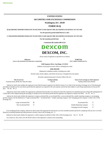 Vorschaubild DexCom Quartalsbericht 2021-q1