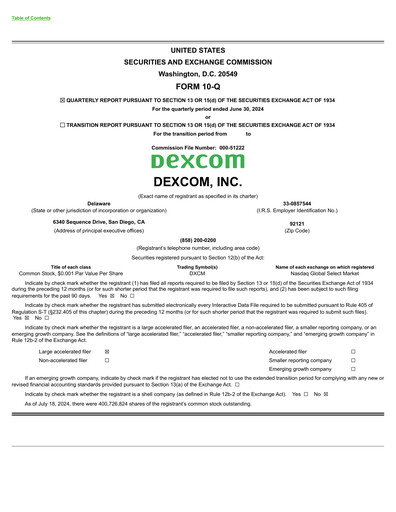 Vorschaubild DexCom Quartalsbericht 2024-q2