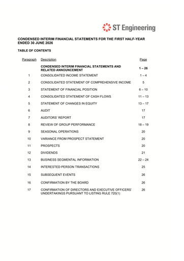 Thumbnail ST Engineering
 Half-year Report 2026-h1