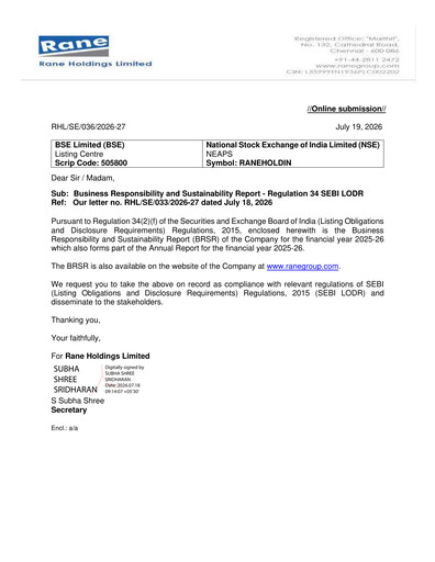 Thumbnail Rane Holdings ESG Report 2025-2026