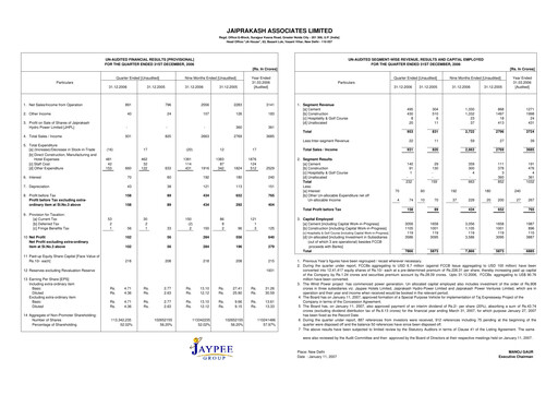 Vorschaubild Jaypee Group
 Quartalsbericht 2006-q3