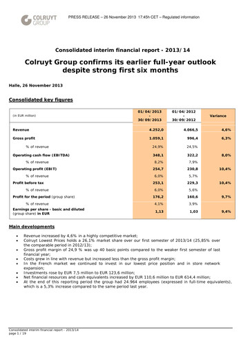 Thumbnail Colruyt Half-year Report 2013-h1