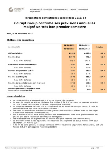 Thumbnail Colruyt Half-year Report 2013-h1