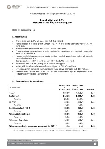 Thumbnail Colruyt Half-year Report 2015-h1