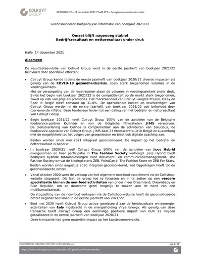Thumbnail Colruyt Half-year Report 2021-h1