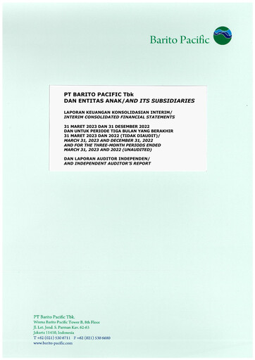 Miniature Barito Pacific
 Rapport trimestriel 2023-q1