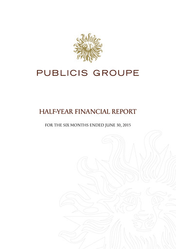Thumbnail Publicis Groupe
 Financial Report 2015-h1
