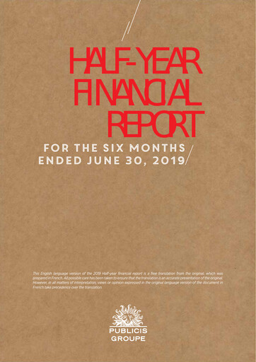 Thumbnail Publicis Groupe
 Financial Report 2019-h1