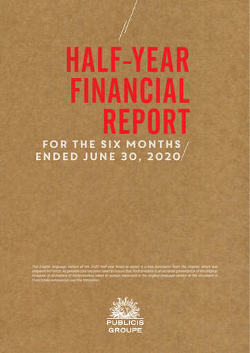 Thumbnail Publicis Groupe
 Financial Report 2020-h1