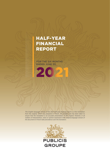 Thumbnail Publicis Groupe
 Financial Report 2021-h1