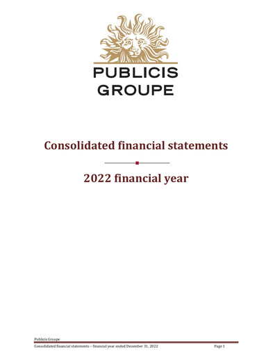 Thumbnail Publicis Groupe
 Financial Statement 2022
