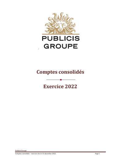 Thumbnail Publicis Groupe
 Financial Statement 2022