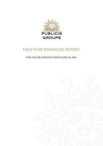 Thumbnail Publicis Groupe
 Half-year Report 2016-h1