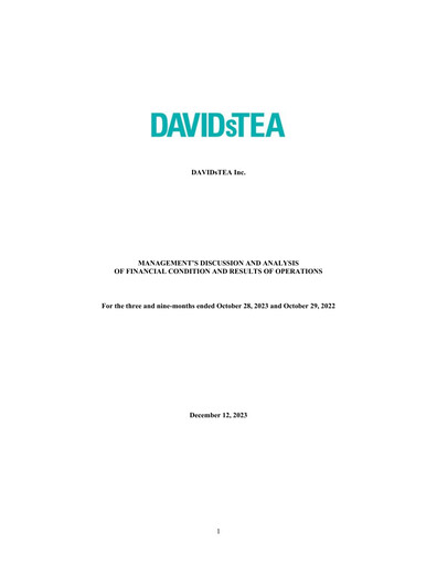 Thumbnail DAVIDsTEA Quarterly Report fy2023-q3