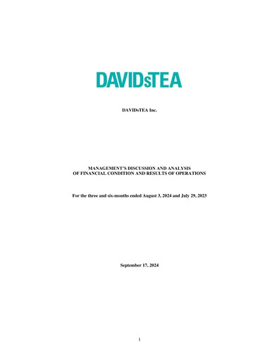 Thumbnail DAVIDsTEA Quarterly Report fy2024-q2