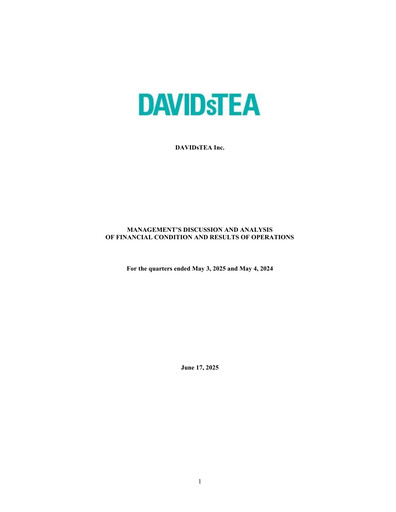 Thumbnail DAVIDsTEA Quarterly Report fy2025-q1