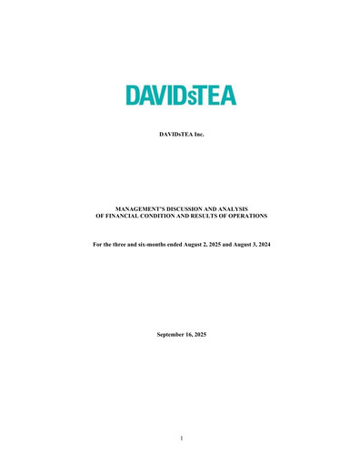 Thumbnail DAVIDsTEA Quarterly Report fy2025-q2