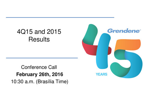 Miniature Grendene Rapport trimestriel 2015-q4